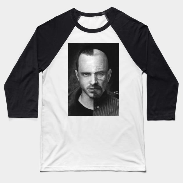 Aaron Paul & Bryan Cranston Baseball T-Shirt by asa7ur